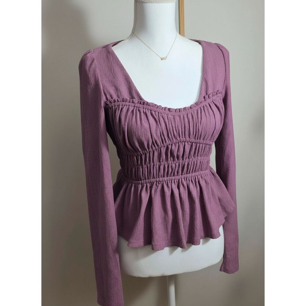 Maeve Long-Sleeve Smocked Top